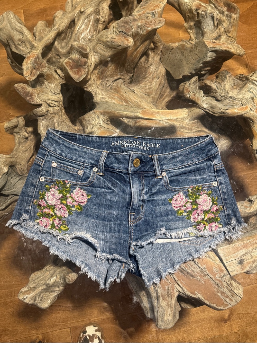 American Eagle Outfitters Floral Embroidery Shorts